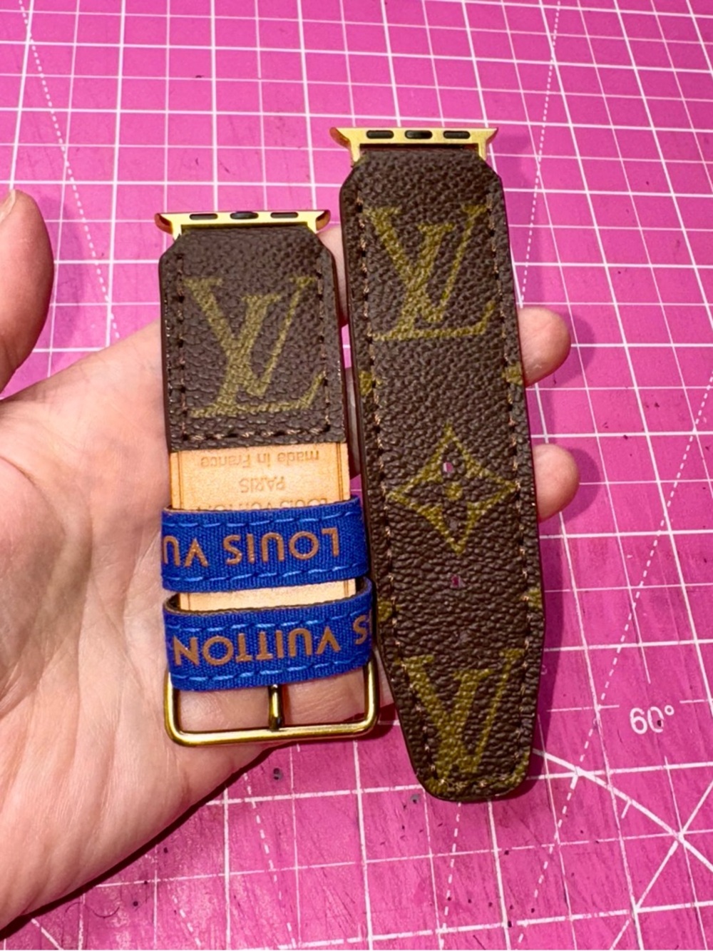 💙 Louis Vuitton Poignant Monogram Apple Watch Band handmade Custom